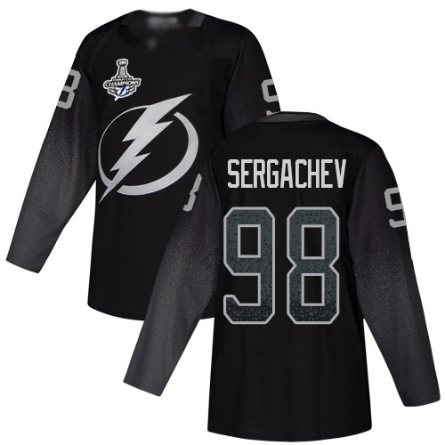Adidas Tampa Bay Lightning Men #98 Mikhail Sergachev Black Alternate Authentic 2020 Stanley Cup Champions Stitched NHL Jersey->tampa bay lightning->NHL Jersey